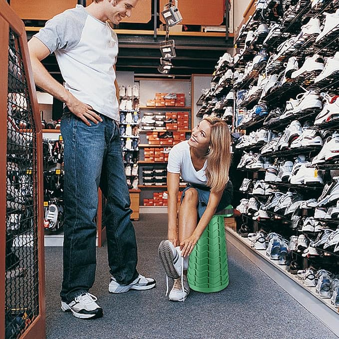 Collapsible Camping Stool Seat, Square Portable Telescopic Stool, Lightweight Sturdy Foldable Stool for Camp Fishing Picnic