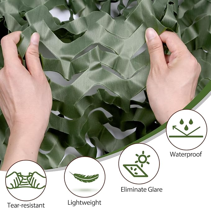Camo Netting Camouflage Netting 20x20 10x20 10x10 Bulk Roll Burlap Camo Tarp Sunshade Net for Hunting Blind Dinosaur Birthday Jungle MilitaryTheme Party Decoration Camping Shooting