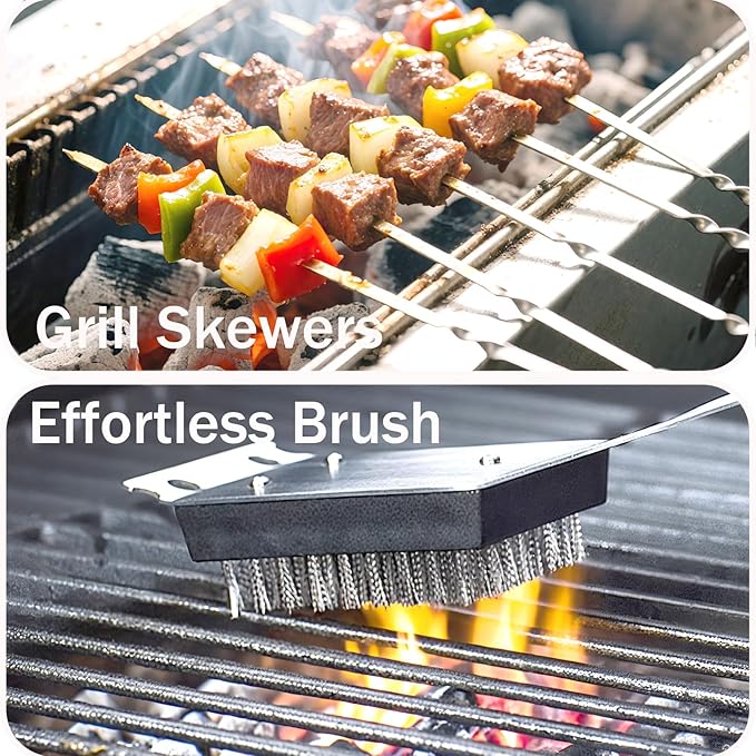 MUJUZE Grilling Accessories,BBQ Accessories Set,19pcs Grill Set for Outdoor Grill,Grilling Gifts for Men Dad Fathers Day,Stainless Steel BBQ Grill Tools for Outdoor,Camping,Backyard