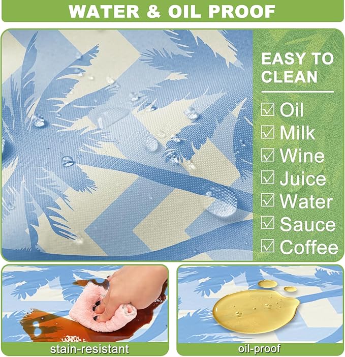 Fitted Picnic Table Cover with Bench Covers, Windproof Vinyl Table Cloths Outside Camping Cooking Backyard Furniture Seat Cushion Tablecloth Activities Party Decor Decorations Para Acampar Equipment