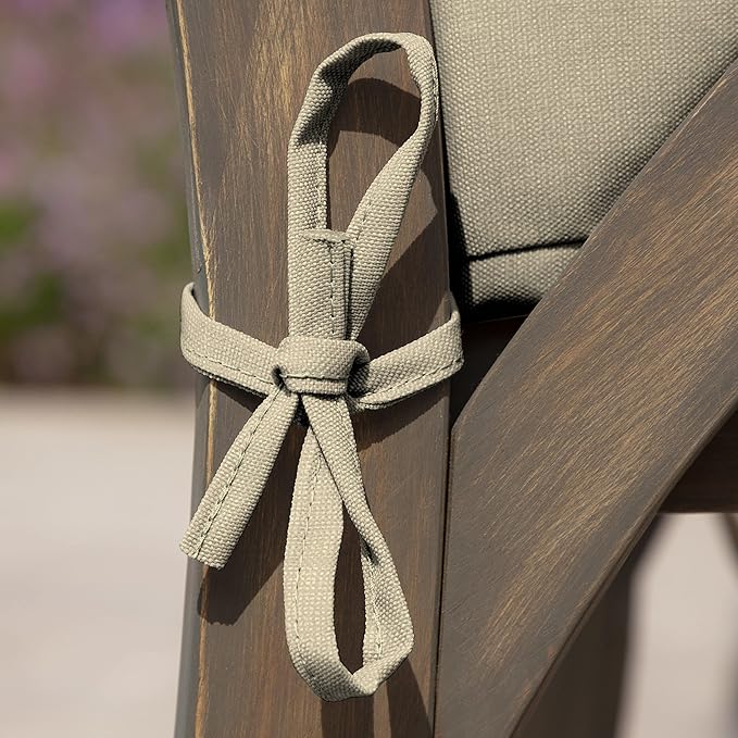 Arden Selections Outdoor Wicker Chair Cushion, 20 x 18, Rain-Proof, Fade Resistant 21 x 21, Tan Leala (Pack of 4)