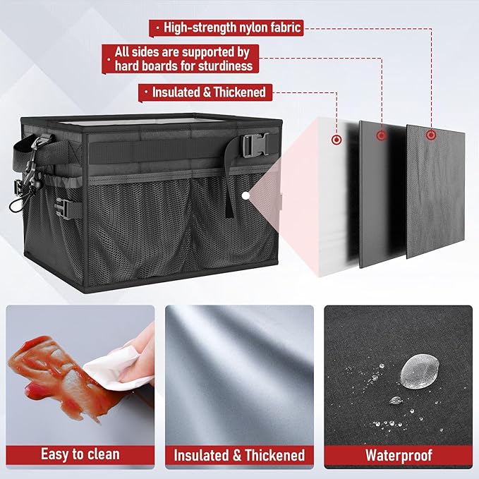 FANGSUN Grill Caddy, BBQ Caddy with Paper Towel Holder, Picnic Griddle Caddy for Outdoor Camping, Barbecue Accessories Storage Organizer for Utensil Grilling Tool, Must Have for Camper Tailgating Rv