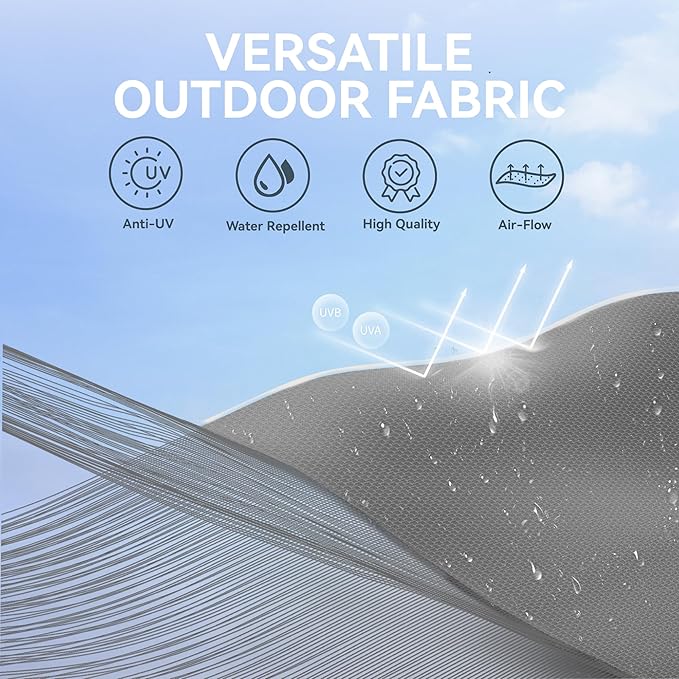 GREEN PARTY 10ft Outdoor Patio Umbrella, Auto-Tilt Market Table Umbrellas with Crank, 8 Sturdy Ribs & 1.5" Pole UV Protection for Garden Deck Backyard Pool