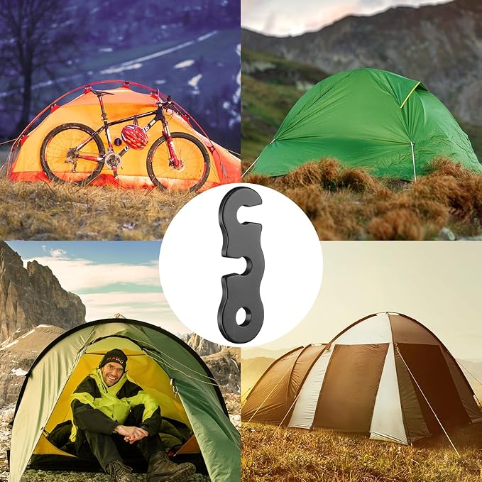 SATINIOR Guyline Tensioner Aluminum Alloy Tent Cord Paracord Tensioner Guy Line Rope Adjusters Cam Jam Cord Tighteners for Outdoor Tent Camping Hiking Accessories