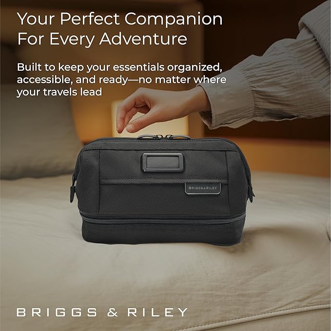 Briggs & Riley Toiletry Kit - Travel Bags for Women & Men, Organizer for Vacation, Dopp Kit for Bathroom Accessories, Makeup, & Skincare