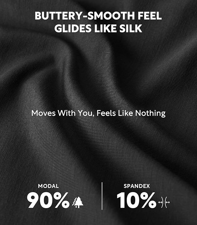 DAVID ARCHY Men's Underwear Ultra Soft Modal Dual Pouch Trunks Ball Pouch Bulge Enhancing Boxer Briefs for Men 3 or 4 Pack