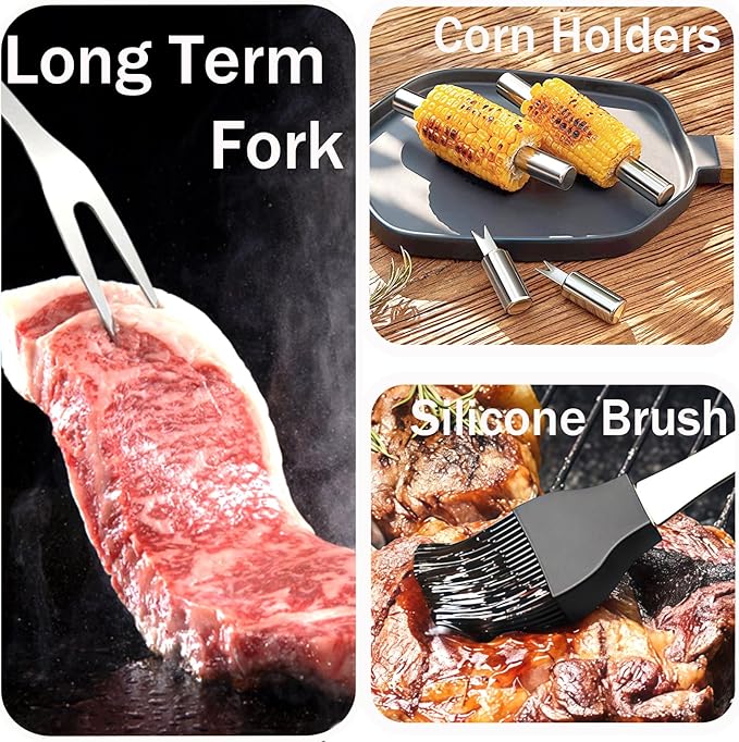 MUJUZE Grilling Accessories,BBQ Accessories Set,19pcs Grill Set for Outdoor Grill,Grilling Gifts for Men Dad Fathers Day,Stainless Steel BBQ Grill Tools for Outdoor,Camping,Backyard