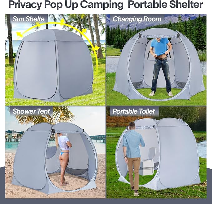 Alvantor Pop Up Screen Tent House Room Instant Outdoor Camping Canopy Sun Shelter Gazebo for Patio, Backyard & Deck, Privacy Tent(2-10 People, 8'x8' 10'x10' 12'x12')