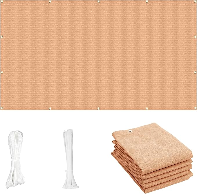 Cool Area Sun Shade Cloth with Grommets 4×19 FT Shade Panel Shade Tarp Screen Fabic for Outdoor Patio Pergola Cover Deck Garden, Peach Fuzz (Customized)