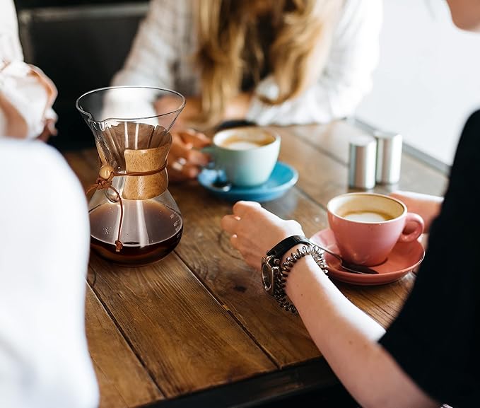 AGOGO Pour Over Coffee Maker Glass - 6/8/10 Cup Barista Kit with 304 Stainless Filter for Home, Office, Camping, Cafes - Easy Clean Coffee Dripper Set (Rag&Brush Included) (10 Cup/34oz)