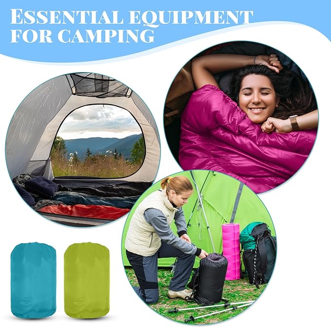 10 Pcs 0 Degree Camping Sleeping Bags Bulk for Adults Cold Weather Sleeping Bags 4 Season Warm Waterproof Lightweight with Compression Sack for Backpacking Hiking Travel Homeless