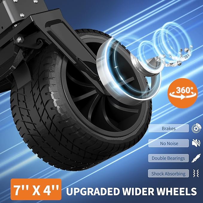 Heavy Duty Foldable Wagon for Beach, Extra Large Collapsible Foldable Wagon for Camping, All Terrain Beach Wagons Extended with Cup Holders for Sand