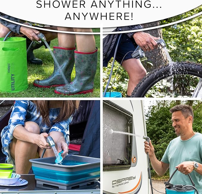 Colapz 12V Camping Shower - High-Pressure Portable Shower Douche - USB Rechargable Outdoor Shower - Camping Essentials
