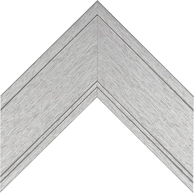 Frame My Mirror Silver Framed Mirror, 20" x 36" Mirror for Bathroom, Wood Frame, True Reflections Glass, Brushed Silver Finish, Porter Design, Hangs Horizontally or Vertically, Made in USA