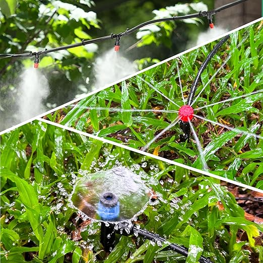 240FT Drip Irrigation System for Garden 2025 New Drip Irrigation Parts Automatic Garden Watering System with 1/2 1/4 Irrigation Tubing, Quick-Connect 1/4 inch Fittings,3 Types of Drip Emitters