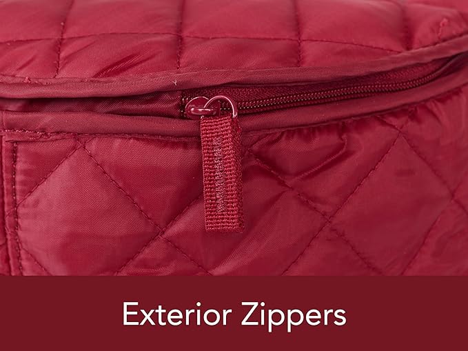 Covermates Keepsakes - Serveware Storage - Padded Protection - ID Window - Stain Resistant - Machine Washable - China Storage, Red