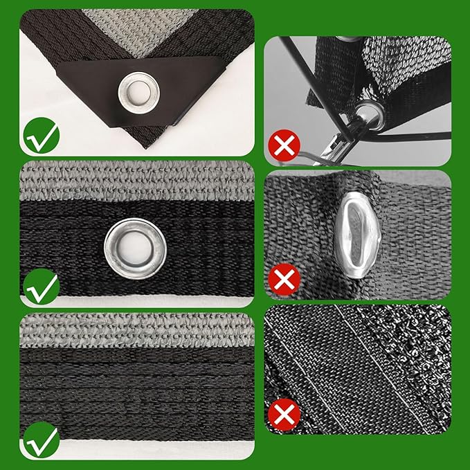 Grey Sun Shade Cloth,Pergola Shade Cover with Reinforced Grommets,90% Shade Fabric Fence Privacy Screen Balcony,Pergola Shade Cover Canopy Garden Carport Porch Deck Patio Shade Cover,6x12FT