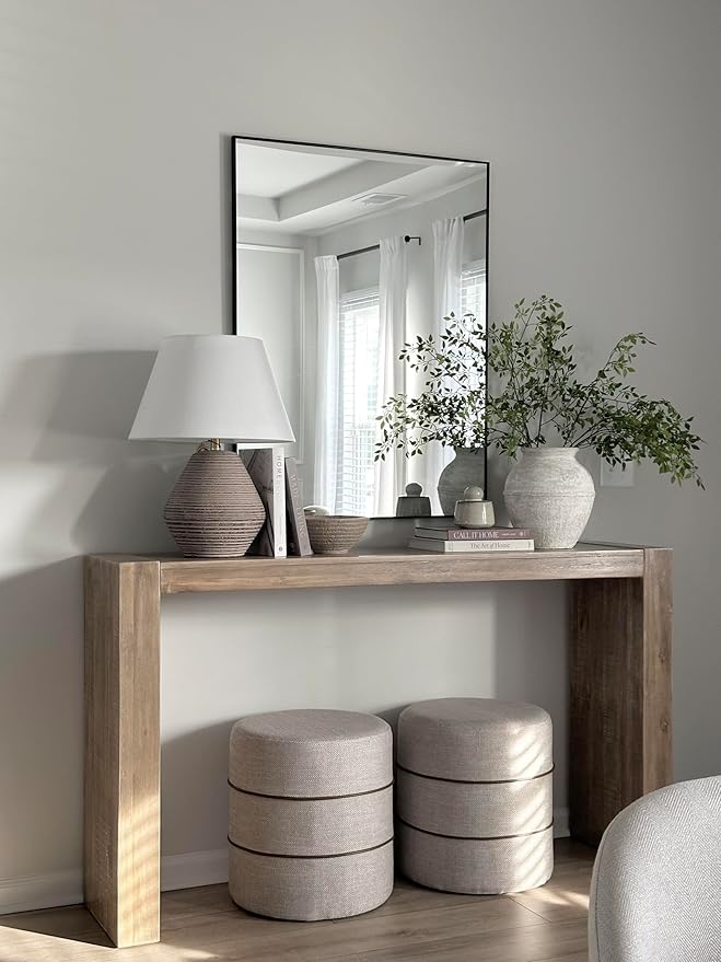 Frame My Mirror Black Metal Framed Mirror, 26" x 32" Mirror for Bathroom, Metal Frame, True Reflections Glass, Black Finish, Stanton Design, Hangs Horizontally or Vertically, Made in USA