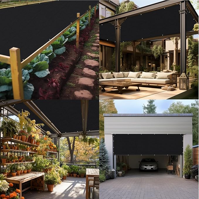 Artpuch 90% Sun Shade Cloth, 6 x 6 FT Pergola Shade Cover Canopy with Grommets, Sun Screen Fabric Tarp for Patio, Outdoor, Garden, Backyard, Black