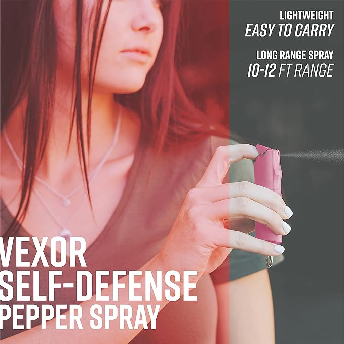 Zarc Vexor Police Strength Pepper Spray, Flip-Top Finger Grip, 20+ Shots, 10-12 Ft. Range - 4 Pack