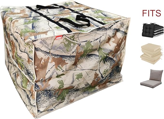 Outdoor Square Cushion/Cover Storage Bag, Protective Zippered Storage Bags with Handles, 32''L x 32''W x 24''H