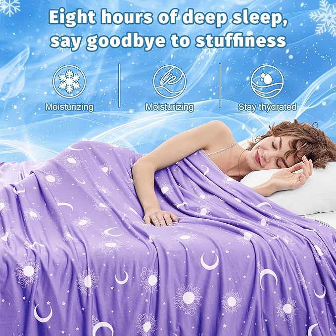 inhand Cooling Blanket King Size (90"x108") - Cooled Blankets for Hot Sleepers Lightweight Breathable Summer Blanket for Sleeping Night Sweats to Keep Cool in The Heat -Fantasy Purple