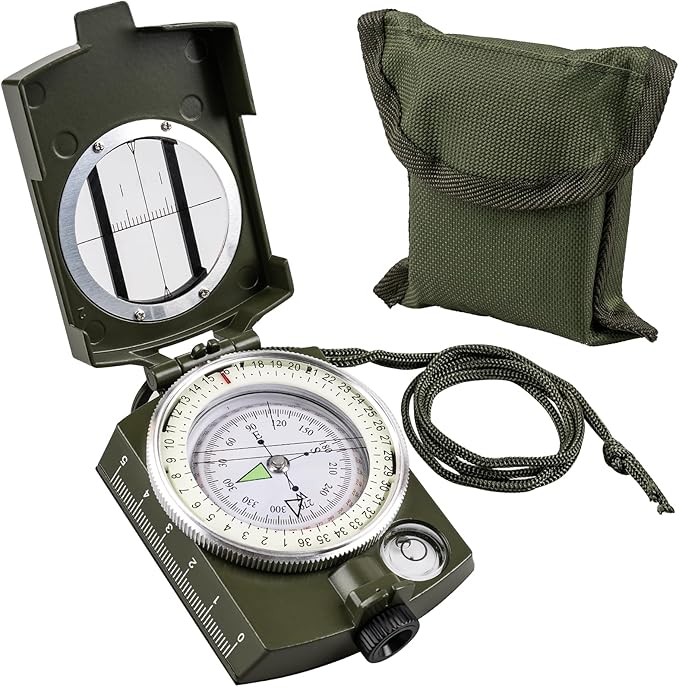 Compasses，Hiking Compass for Survival with ，Compass Survival，Waterproof Durable and Pocket-SizedTactical Survival Compass with Lanyard，Climbing Biking Exploring Geology, Outdoor Activities