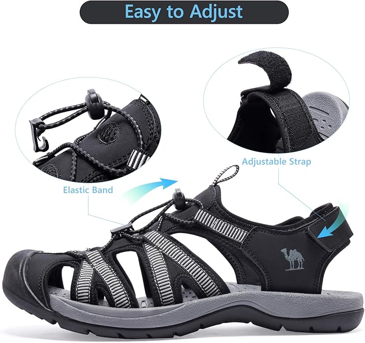 CAMELSPORTS Men's Hiking Sandals Closed Toe Outdoor Beach Sandal Waterproof Sport Fisherman Sandals Water Shoes