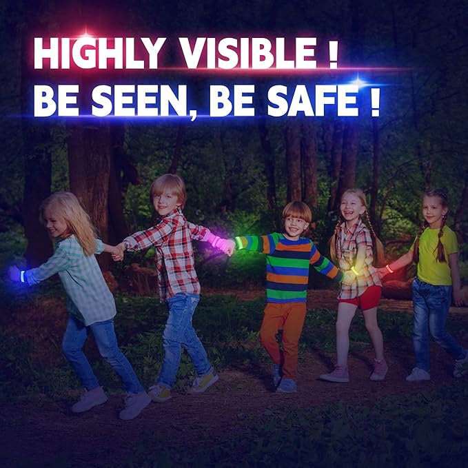 8 PCS LED Glow Bracelets, Light Up Wristbands - Halloween Glow in The Dark Party Bracelets Favors Supplies for Christmas, Concerts, Festivals, Game Prizes, Sports, Rave Accessories（Black-CS）