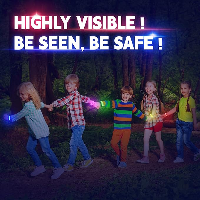 8 PCS LED Glow Bracelets, Light Up Wristbands - Halloween Glow in The Dark Party Bracelets Favors Supplies for Christmas, Concerts, Festivals, Game Prizes, Sports, Rave Accessories（White）