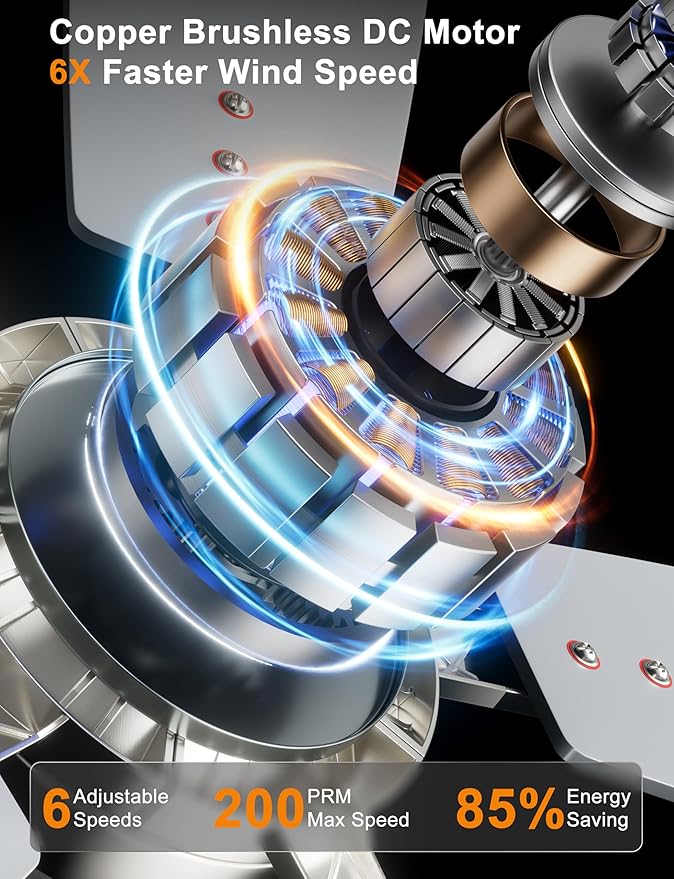 Ohniyou Ceiling Fans with Lights, 52'' Low Profile Ceiling Fan with Light and Remote/APP Control, Modern Flush Mount Ceiling Fan for Indoor Bedroom Living Room, Dimmable, Qiuet DC Motor, Silver