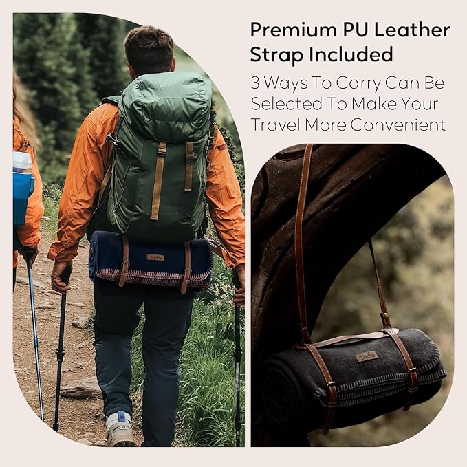 100% Wool Blanket, 48" x 62", Warm, Thick, Washable, Military Wool Blanket, Great for Camping, Outdoors, Sporting Events, Survival Kits