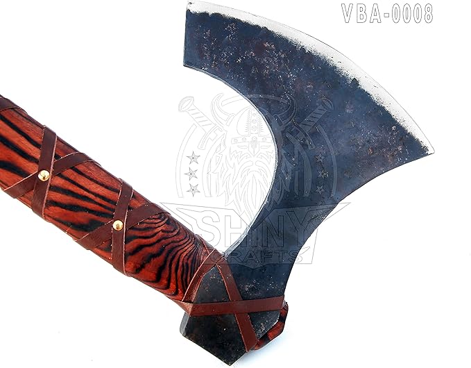 SHINY CRAFTS-Axes Handmade Viking Axe Hatchet Norse Axe- 40" Long Two-Handed Berserker Axe Forged Axe - Bearded Axe - with Sheath (VBA-08)