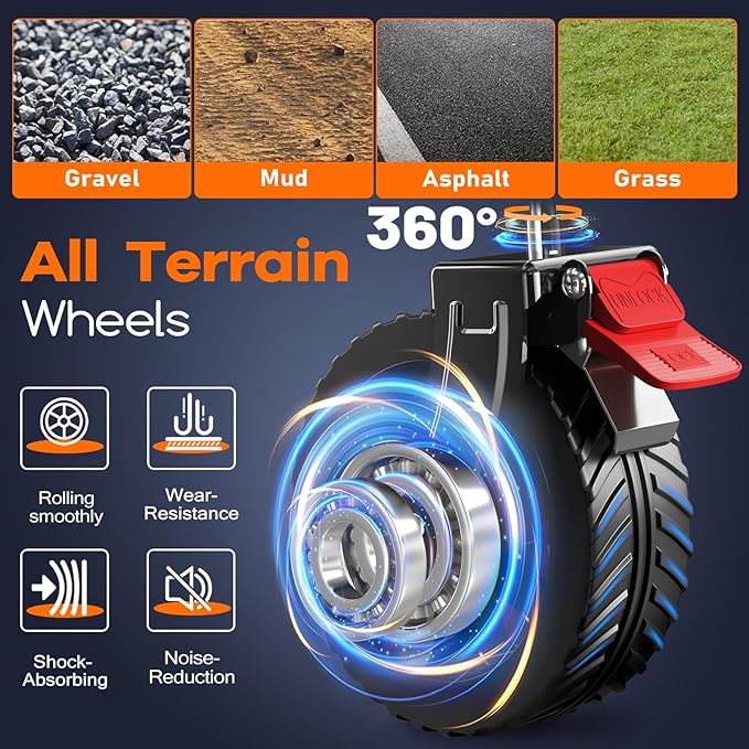 38" L Collapsible Wagon Cart Foldable, 360LB Load Capacity 220L Heavy Duty Folding Beach Wagons with All-Terrain Wheels, Utility Carts for Camping, Sports, Shopping, Groceries - Black