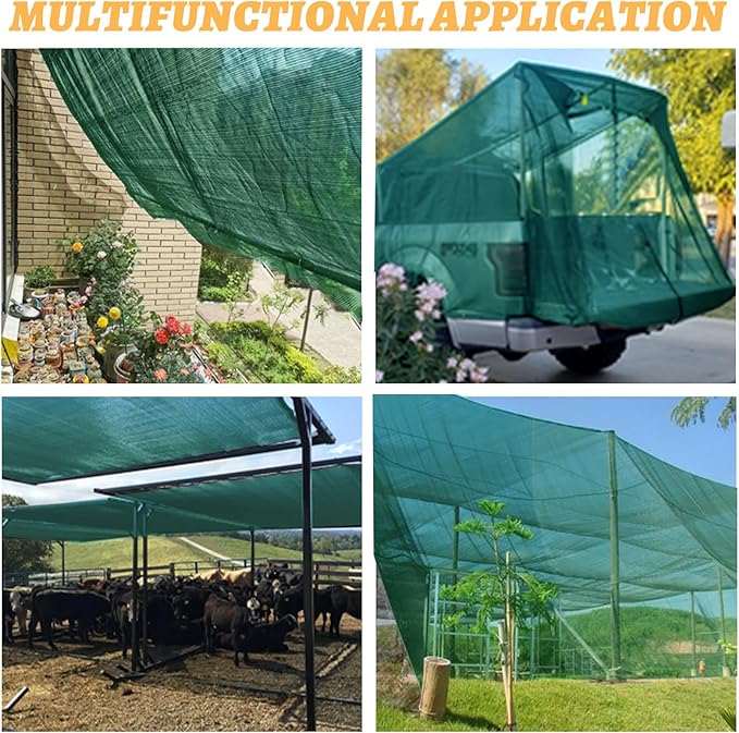 Cool Area 55% 10x12ft Sunblock Shade Cloth Cover Mesh UV Resistant Net for Garden Flower Plant Greenhouse, Green