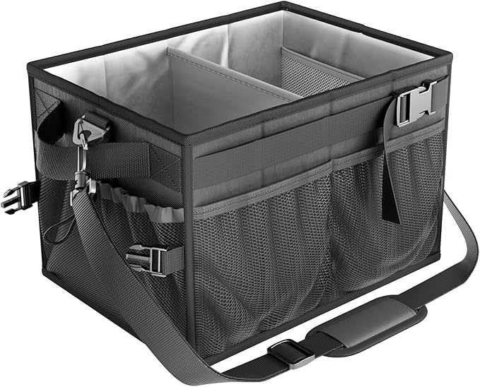 FANGSUN Grill Caddy, BBQ Caddy with Paper Towel Holder, Picnic Griddle Caddy for Outdoor Camping, Barbecue Accessories Storage Organizer for Utensil Grilling Tool, Must Have for Camper Tailgating Rv