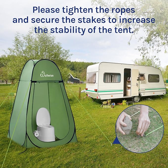 Wolfwise Pop Up Changing Tent for Beach, Camping Portable Shower Tents, Outdoor Privacy Bathroom, Change Dressing Clothes Porta Potty Tent Pop Up Instant for Camp, Toilet, Green