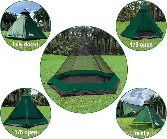Camping Tent 2-4 Person Screen Tent Double Layer with Floor Waterproof Windproof 4 Season Large Space 12x10x8ft Outdoor Family Event