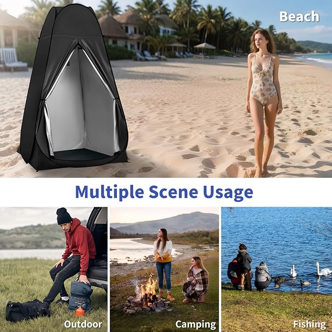 Pop Up Privacy Shower Tent, Outdoor Portable Changing Tent Camping for Camping Beach Toilet Shower Bathroom Changing Room Sun Shelter with Window with Carry Bag