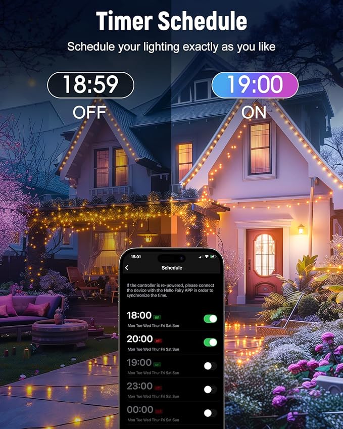 Minetom Smart Fairy Lights Color Changing, 2Pack Total 66FT 200 LED USB RGB String Lights with Remote & APP Control, Music Sync Fairy Lights For Bedroom, Twinkle Christmas String Light for Indoor Tree