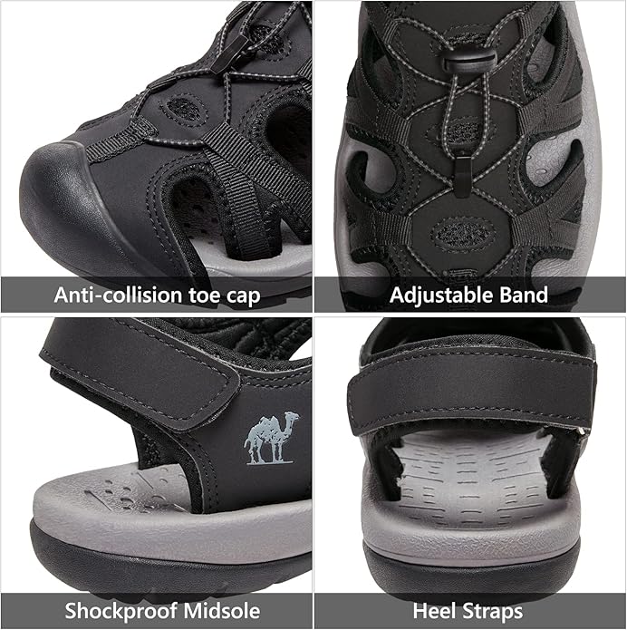 CAMELSPORTS Men's Hiking Sandals Closed Toe Outdoor Beach Sandal Waterproof Sport Fisherman Sandals Water Shoes