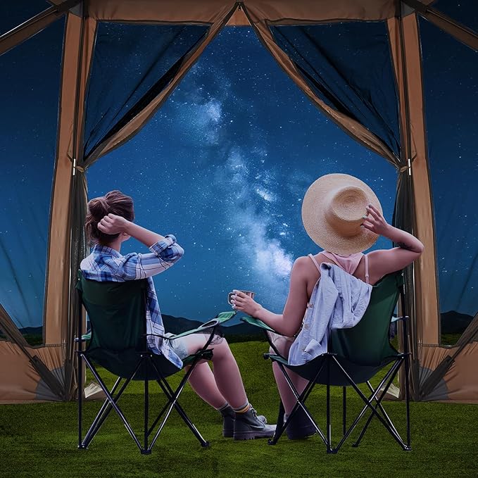 10x10FT Portable Gazebo Tent with Mosquito Netting - Instant Setup Canopy Shelter, 6 Sidewalls & Carry Bag, Stakes for Camping, Backyard, Lawn Events