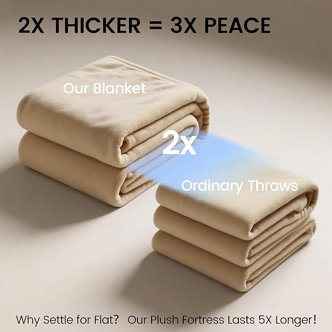 gogobunny Waterproof Bed Blanket, Reversible Sherpa Fleece Throw Blanket for Dog Puppy Cat, Furniture Cover Protects Bed Couch Sofa from Liquid Pee and Pet Fur (Beige, 90x108 inches)