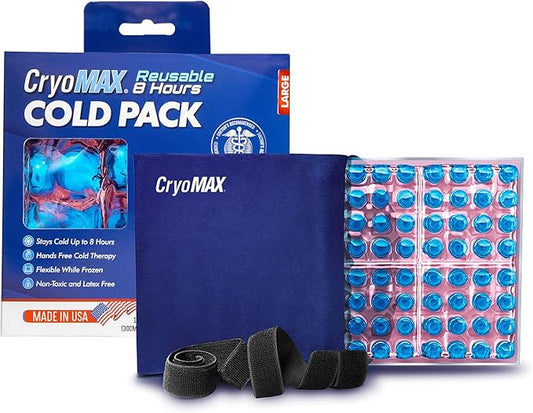 CryoMAX Cold Pack, Reusable, Latex Free, 8 Hour Cold Therapy, Large, 12" x 12" (1 Count)