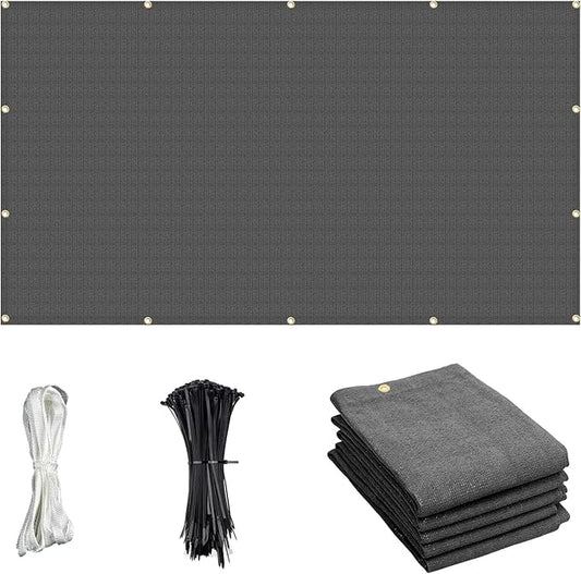 Cool Area Sun Shade Cloth with Grommets 9×12 FT Shade Panel Shade Tarp Screen Fabic for Outdoor Patio Pergola Cover Deck Garden, Dark Grey (Customized)