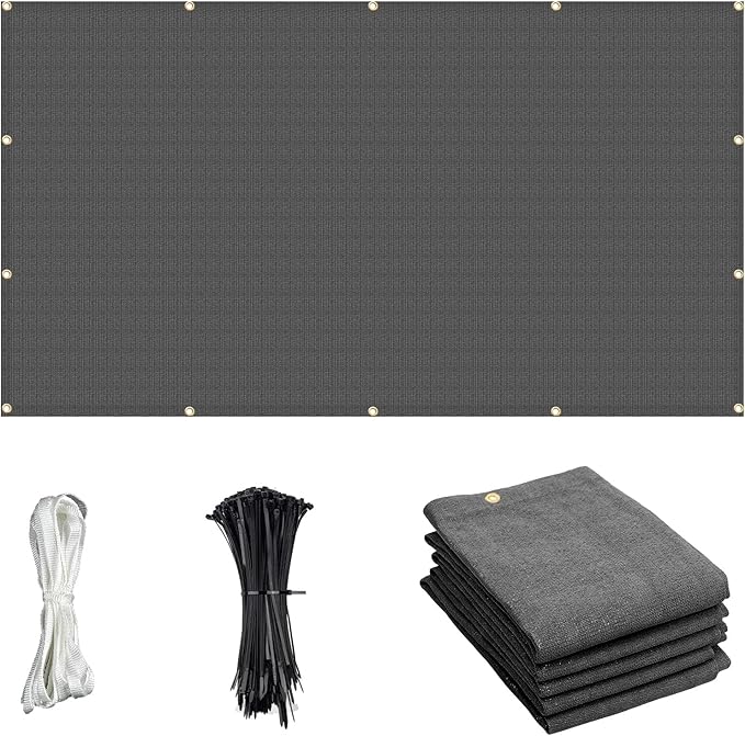 Cool Area Sun Shade Cloth with Grommets 3×24 FT Shade Panel Shade Tarp Screen Fabic for Outdoor Patio Pergola Cover Deck Garden, Dark Grey (Customized)