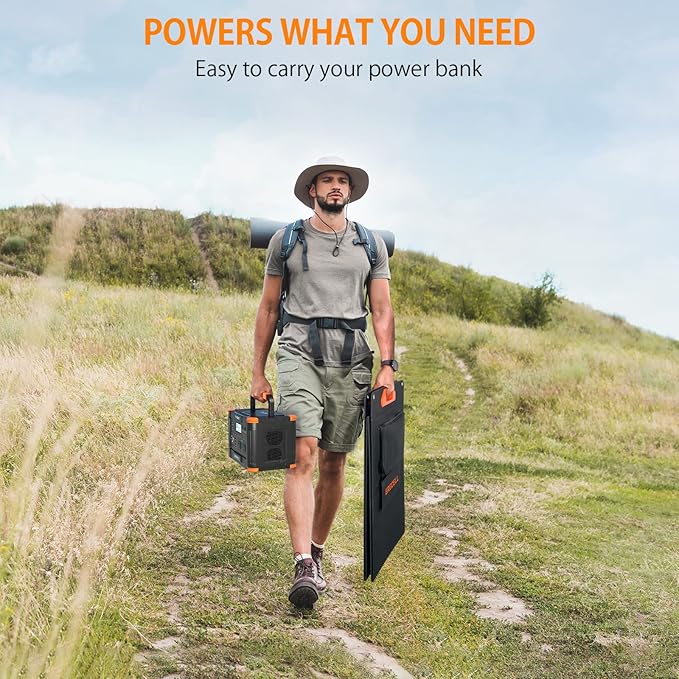 GRECELL 1000W Solar Generator with 200W Portable Solar Panel, 999Wh Portable Power Station Solar Powered Generator Lithium Battery Backup USB-C PD 60W for Outdoor Camping RV Off-Grid Home Emergency