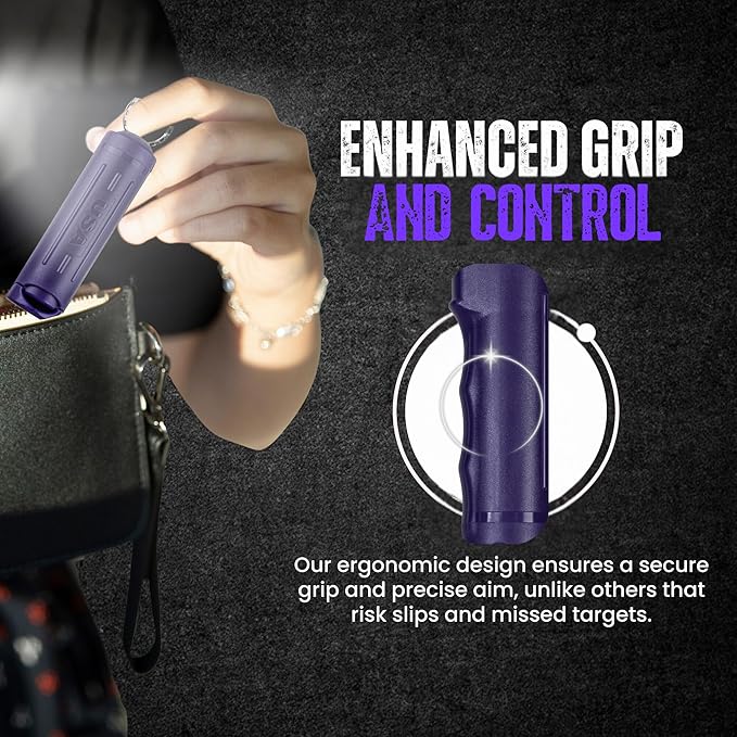 Police Magnum Keychain Pepper Spray Flip Top Safety 2 Pack 1/2oz - Maximum Heat Strength OC with Dye - Tactical Small Compact Case Holder - for Women & Men's Self Defense - Made in The USA