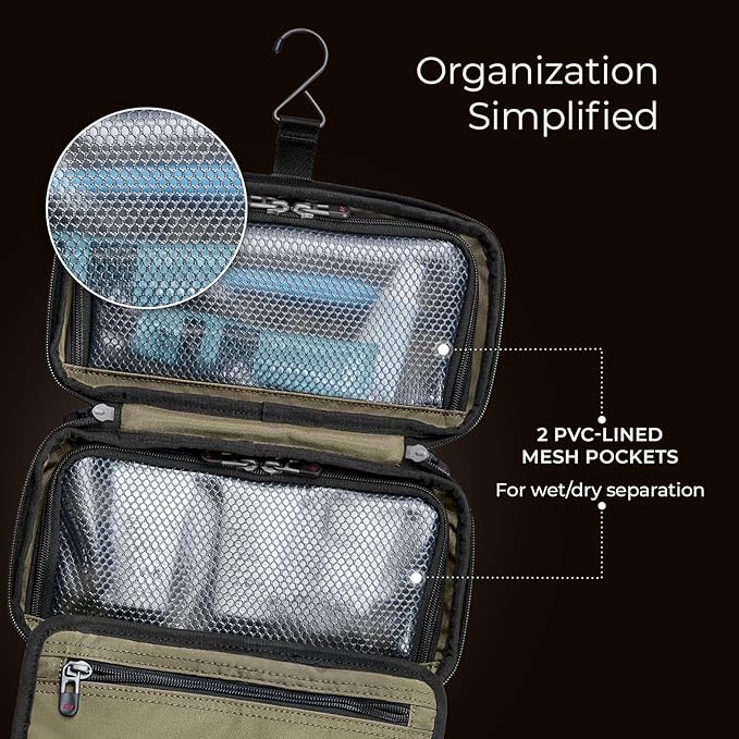 Briggs & Riley Toiletry Kit - Travel Bags for Women & Men, Organizer for Vacation, Dopp Kit for Bathroom Accessories, Makeup, & Skincare