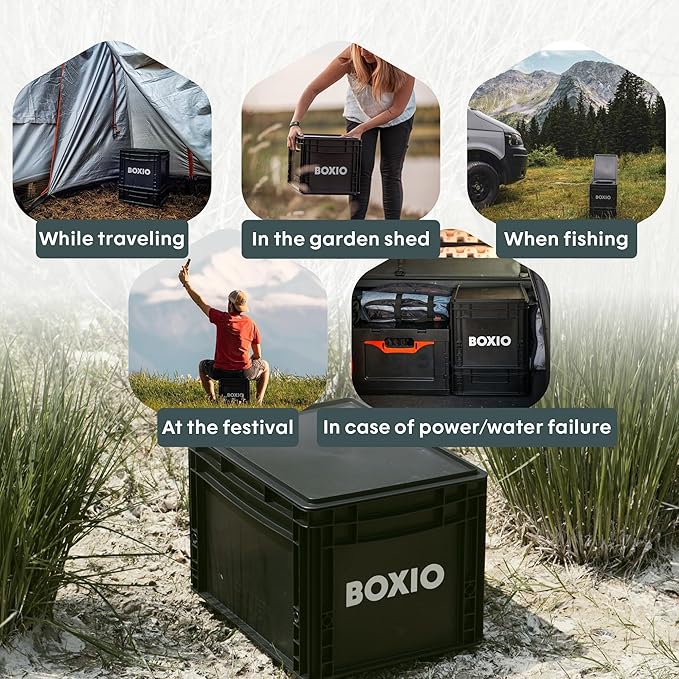 BOXIO Toilet - Portable Toilet, Camping Toilet, composting Toilet for car Camping, Boat or Camping. Mini Camping Toilet: 14,7" x 11,8" x 11,0" Made in Germany.